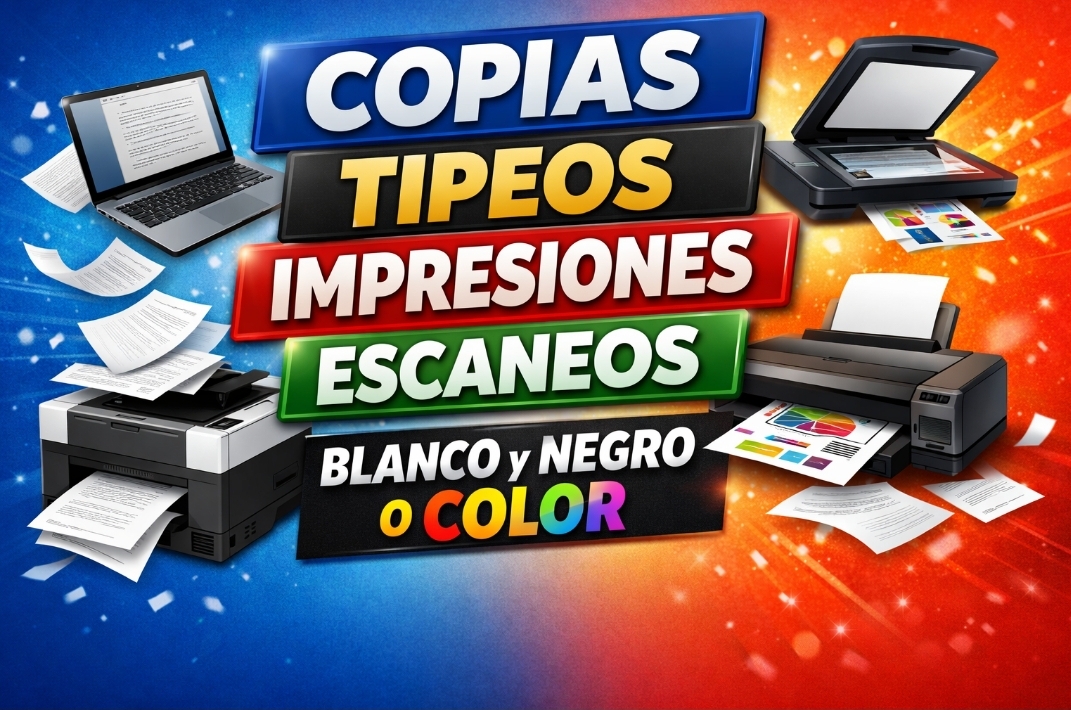 COPIAS , IMPRESIONES, TIPEOS , ESCANEOS